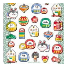 Load image into Gallery viewer, ぽってり小町ｼｰﾙ ﾀﾞﾙﾏ だるま シール 招き猫 縁起物シール 和風ぷっくりシール おみくじ お守り 縁起もの 福を呼ぶ 和柄ステッカー カミオジャパン(Kamiojapan) カミオジャパン(Kamiojapan) :4550432268890
