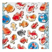画像をギャラリービューアに読み込む, ＃ぽってり小町しｰる KINGYO 金魚 シール ぷっくりシール 夏 ステッカー 和風デザイン かわいい 和柄デコレーション 夏祭り カミオジャパン :4550432268920
