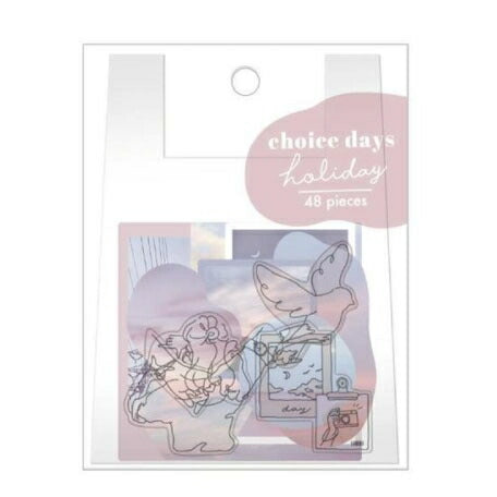 KAMIOJAPAN Seal Choice Days Holiday Sticker Sunset Sticker Book Lucky Bag Round Stylish Album Decoration Heart Large Quantity Sticker Smartphone Reward Flower Cute Schedule Book Notebook Timekeeper: 4550451046417