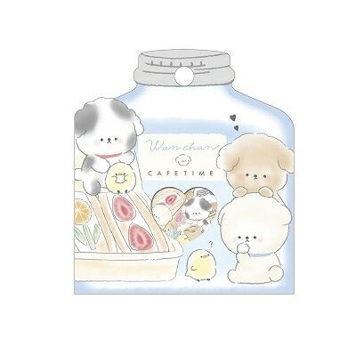 CRUX Seal & Mini Seal Flakes - Doggy Cafe Time Sticker Book Lucky Bag Round Stylish Album Decoration Heart Bulk Stickers Smartphone Reward Flower Cute Schedule Book Timekeeper :4550451058748