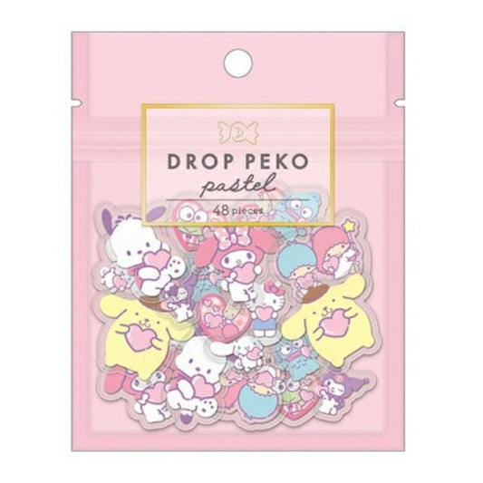 CRUX Seal, Drop Peco Pastel Seal, Sanrio Characters Heart Seal Book Lucky Bag, Round, Stylish, Album Decoration, Heart, Bulk, Stickers, Smartphone, Reward, Flowers, Cute, Planner, Notebook Timekeeper :4550451065647