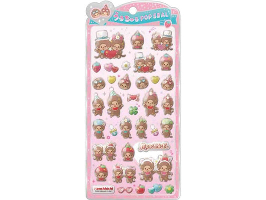 ＃モンチッチ うるちゅるポップシール オシャレ クラックス ぷっくり 立体 ツヤ ホログラム キラキラ キャラクター 昭和レトロ エモ可愛い デコ