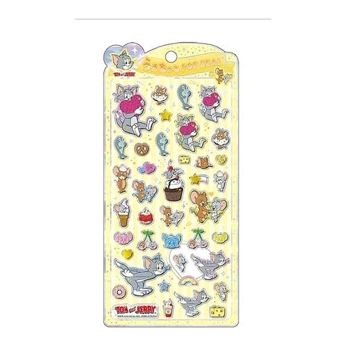 ＃トムとジェリー うるちゅるポップシール 2 クラックス ぷっくり 立体 ツヤ ホログラム キラキラ トム ジェリー タフィー チーズ デコ スマホ トレカケース