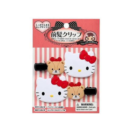 ＃KTﾏｴｶﾞﾐｸﾘﾌﾟﾛﾝｸﾞ(3) サンリオ --- サンリオ(SANRIO) 前髪クリップ ロング ハローキティ ABS樹脂 右向きと左向きのセット メイク 洗顔 612952 : KT maegamic clip long (3) :4550624612951