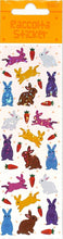 Load image into Gallery viewer, S&amp;C Corporation Seal · Raccolta Standard Mini Sticker Rabbit - Rabbit and Carrot Glitter Hologram Seal Book Lucky Bag Round Stylish Album Decoration Heart Bulk Sticker Smartphone Reward Flower :4562295519408

