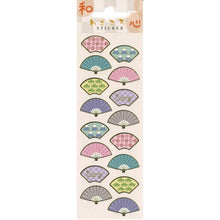 画像をギャラリービューアに読み込む, ＃和柄ｽﾃｯｶｰ扇 --- : Japanese pattern sticker fan :4562295521517
