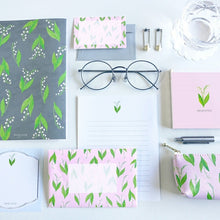 Load image into Gallery viewer, GREENFLASH Memo Pad Square BROOCHIR suzuran (Lily of the Valley) A5 B5 Grid Lined Blank Sticky Notes Cute Stylish Small Ring Character Schedule Book Time Keeper :4562482824179
