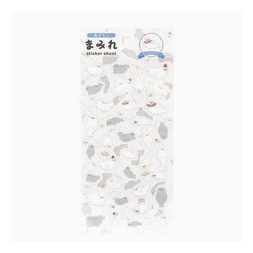 ＃Wクラ　まみれシールシート　あざらし --- シールシート まみれシリーズ 【アザラシ】 MRSE-008 : W Kura Covered Sticker Sheet Seal :4571351423719