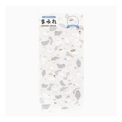 ＃Wクラ　まみれシールシート　あざらし --- シールシート まみれシリーズ 【アザラシ】 MRSE-008 : W Kura Covered Sticker Sheet Seal :4571351423719