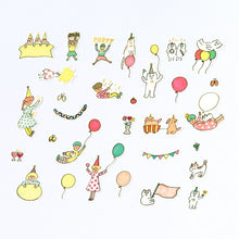 Load image into Gallery viewer, IROHA いろは出版 ｼｰﾙ ･ PAPER FLAKE APFS-08 balloonparty ｼｰﾙ帳 福袋 ｽｹｼﾞｭｰﾙ ﾃﾞｺ ｽﾃｯｶｰ ﾀﾞｲｱﾘｰ ごほうび 花 ｱﾙﾌｧﾍﾞｯﾄ  ｽｹｼﾞｭｰﾙ帳 手帳のﾀｲﾑｷｰﾊﾟｰ :4573468142651

