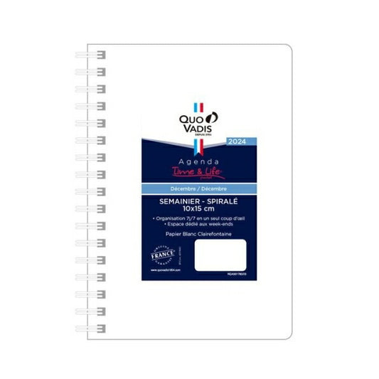 QUOVADIS ｸｵﾊﾞﾃﾞｨｽ 2024年1月始まり(2023年12月始まり) 手帳 週間ﾊﾞｰﾃｨｶﾙ式(ﾊﾞｰﾁｶﾙ) A6 ﾀｲﾑｱﾝﾄﾞﾗｲﾌ 10x16 ﾚﾌｨﾙPE ﾛﾃﾞｨｱ ｴｸﾞｾﾞｸﾃｨﾌﾞﾉｰﾄ 手帳ｶﾊﾞｰ ｻｲｽﾞ おしゃれ  ｽｹｼﾞｭｰﾙ帳 手帳のﾀｲﾑｷ :3371010309153