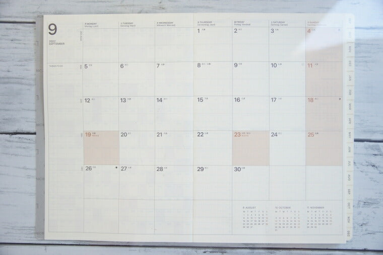[20% OFF! Limited Time Offer] [Mail便送料無料] Diary 2023 2022 September Start Schedule Book LACONIC 2023 January Start Weekly Vertical Left B6 Typography Gantt Chart Work Plan Size Monthly Diary Timekeeper :4948197024002