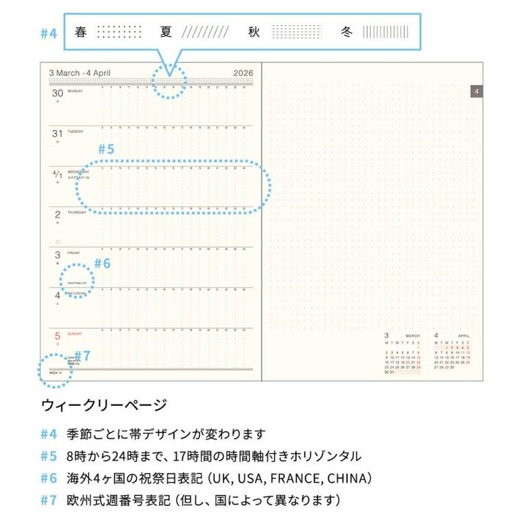 【予約★3月上旬発送】 EL COMMUN ｴﾙｺﾐｭｰﾝ 2026 4月始まり 手帳 週間ﾚﾌﾄ式(ﾎﾘｿﾞﾝﾀﾙ) B6 B6ｳｨｰｸﾘｰ ﾚﾌﾄ Point ﾜﾝﾎﾟｲﾝﾄ Schatz ｼｬｯﾂ ﾏﾄｶ MATOKA ｷｬﾗｸﾀｰ ﾃﾞｻﾞｲﾝ おしゃれ 大人かわいい 手帳ｶﾊﾞｰ :9784471731700