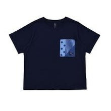 画像をギャラリービューアに読み込む, ＃ﾊﾟｯﾁﾜｰｸ pt ﾎﾟｹｯﾄ Tｼｬﾂ ﾈｲﾋﾞｰ L ｻｲｽﾞ ドット ストライプ カジュアル 阿波藍風 和モダン トレンド :4582603479699
