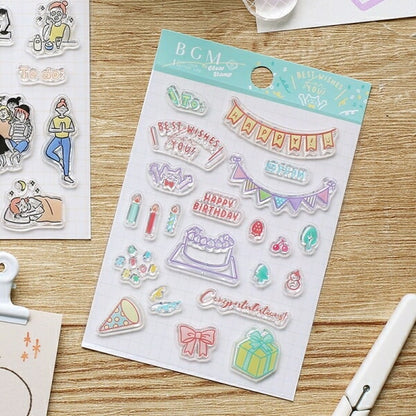 BGM ﾋﾞｰｼﾞｰｴﾑ ｽﾀﾝﾌﾟ ･ ｸﾘｱｽﾀﾝﾌﾟ ﾊﾟｰﾃｨｰ お祝い ｽﾀﾝﾌﾟ台 ｲﾝｸ かわいい ｷｬﾗｸﾀｰ 手帳 ｲﾗｽﾄ 6mm 5個 3個 ごほうびｽﾀﾝﾌﾟ　事務　先生  ｽｹｼﾞｭｰﾙ帳 手帳のﾀｲﾑｷｰﾊﾟｰ :4589435513546