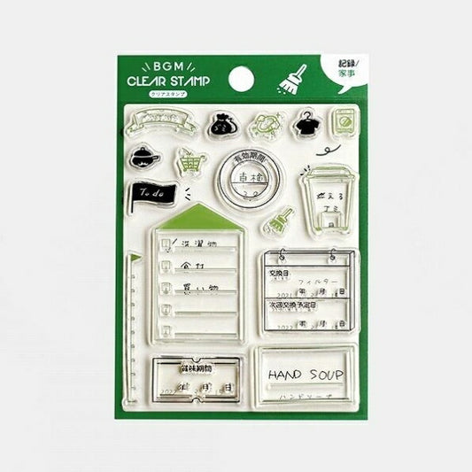 BGM ﾋﾞｰｼﾞｰｴﾑ ｽﾀﾝﾌﾟ ･ 記録･家事 おしゃれ ｸﾘｱｽﾀﾝﾌﾟ  ｽｹｼﾞｭｰﾙ帳 手帳のﾀｲﾑｷｰﾊﾟｰ :4589435513867