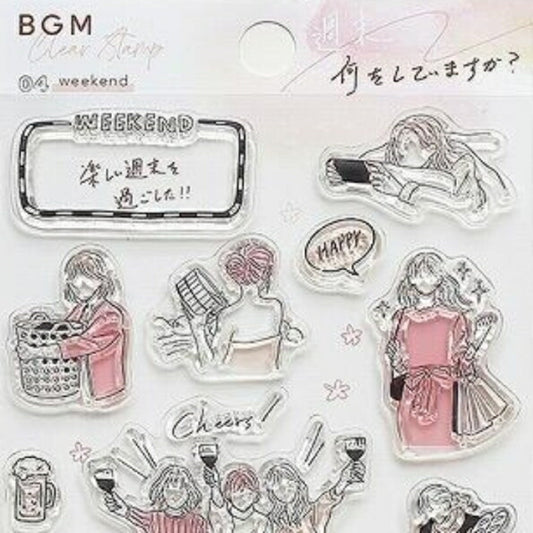 BGM ﾋﾞｰｼﾞｰｴﾑ ｽﾀﾝﾌﾟ ･ 大人女子･週末 おしゃれ ｸﾘｱｽﾀﾝﾌﾟ  ｽｹｼﾞｭｰﾙ帳 手帳のﾀｲﾑｷｰﾊﾟｰ :4589435513904