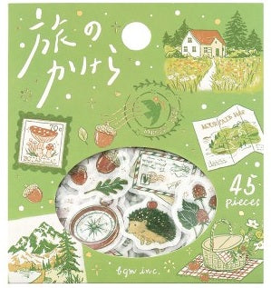 ＃BGM シール 箔押しフレークシール 旅のかけら 森へ 45枚入 4589435527758