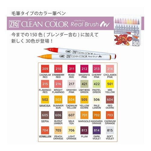 ＃ＺＩＧクリーンカラーリアルブラッシュ　３０色セットＣ (株)呉竹精昇堂 :4901427331615