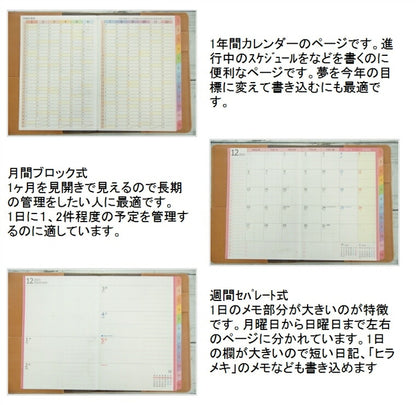 [Discontinued, Limited Quantity] KUTSUWA A6 Diary Cover, Color Index Diary, Synthetic Leather, Walnut Camel, Released 2022, Discontinued, Limited Quantity. Please use as a diary cover. Imperfect item. Schedule Book. Time Keeper: 4901478174148