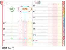 Load image into Gallery viewer, 【SALE価格★】KUTSUWA ｸﾂﾜ 2026 2025年 12月始まり 手帳 2週間式(ﾎﾘｿﾞﾝﾀﾙ) B6 家族手帳 ﾌｧﾐﾘｰ ﾌﾗﾜｰｸﾞﾘｰﾝ ｼﾄﾗｽｲｴﾛｰ ZOO ﾎﾟﾆｰ 2026年 1月始まり 対応 大人かわいい  ｽｹｼﾞｭｰﾙ帳 手帳のﾀｲﾑｷｰﾊﾟｰ :4901478067594

