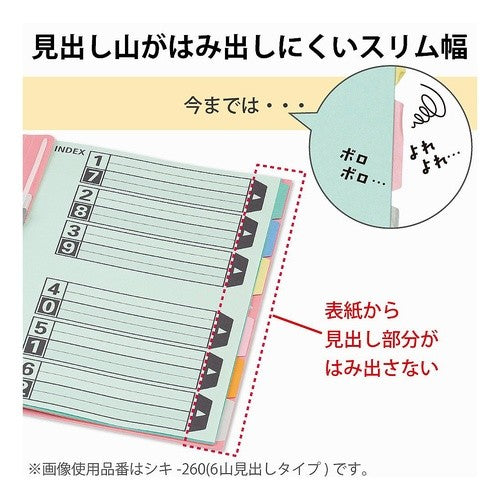 ＃カラー仕切カードＡ４Ｓ２穴５山ＧＦ用 ｺｸﾖ(株) :4901480328027