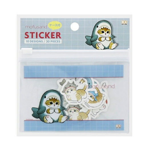 SUN-STAR Sun-Star Stationery Stickers, Case with Flake Stickers, mofusand Shark Sticker Book Lucky Bag, Round, Stylish, Album, Decoration, Heart, Bulk, Stickers, Smartphone, Reward, Flower, Cute, Planner, Notebook Time Keeper: 4901770678269