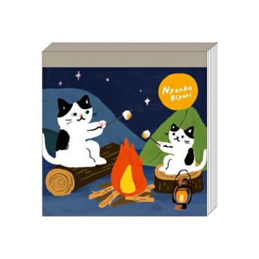 SUN-STAR ｻﾝｽﾀｰ文具 手帳小物 ･ ｽｸｴｱﾒﾓにゃんこ日和ｷｬﾝﾌﾟたきび ｽｸｴｱﾒﾓ ねこ 付箋紙 ﾎﾟｽﾄｲｯﾄ ふせん かわいい todo 吹き出し 小さい ｷｬﾗｸﾀｰ ﾒﾓ帳  ｽｹｼﾞｭｰﾙ帳 手帳のﾀｲﾑｷｰﾊﾟｰ :4901770685045
