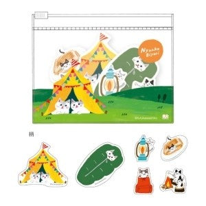 ＃ｹｰｽ付ｼｰﾙにゃんこ日和ｷｬﾝﾌﾟ --- : Seal cat weather camp with case :4901770685168