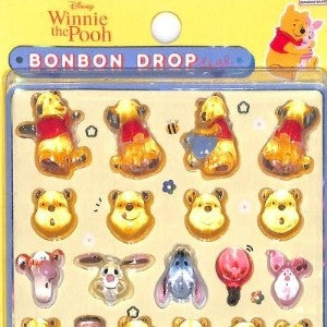 ＃ボンボン ドロップシール くまのプーさん シール ディズニー ぷっくりシール キャラクター かわいい ｻﾝｽﾀｰ文具 :4901770776910