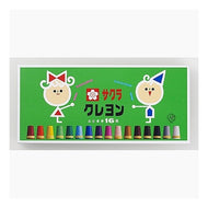 ＃クレヨン太巻１６色（ゴム紐付） サクラクレパス --- SAKURA クレヨン 16色 LY16R : Crayon thick roll 16 colors (with rubber string) :4901881142888