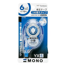 画像をギャラリービューアに読み込む, ＃修正テープつめ替えタイプ　モノＹＸ６ トンボ(Tombow) --- トンボ鉛筆 修正テープ 6mm MONO モノ YX (安定感のあるフラットボディ) 詰め替えタイプ 12m 1個 CT-YX6 : Correction tape refill type M : Correction tape refill type Mo :4901991703542
