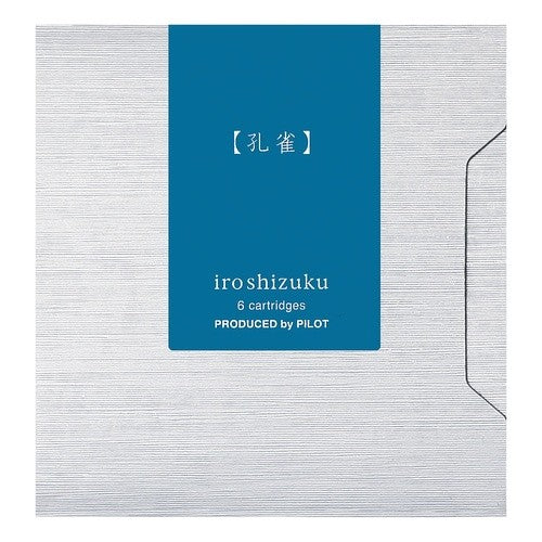 ＃万年筆カートリッジ色彩雫/iroshizuku孔雀 PILOT --- 万年筆カートリッジ 色彩雫/iroshizuku 6本入【孔雀】 IRF-6S-KJ : Fountain pen cartridge color drop/iroshizuku peacock :4902505641503
