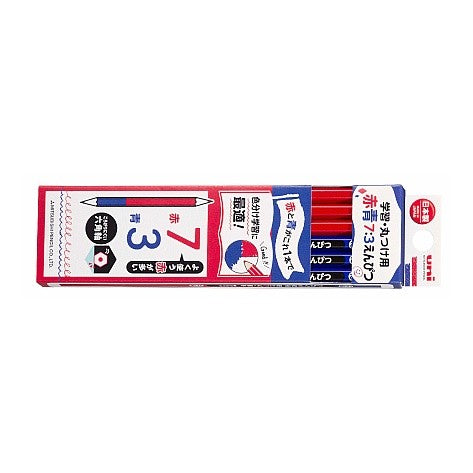 ＃鉛筆 ＃三菱鉛筆 色鉛筆 uni 学習用 赤青7:3えんぴつ 小学生 六角 1ダース --- : pencil Mitsubishi Pencil Colored Pencils Uni Learning Red/Blue 7:3 Pencils for Ele : pencil Mitsubishi Pencil Color :4902778290071
