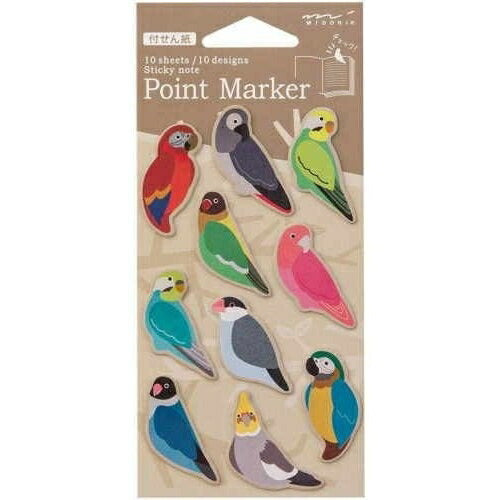 MIDORI Designphil Midori Notebook Accessories Sticky Notes Point S Bird Pattern Sticky Notes Post-it Cute Todo Speech Bubble Small Character Memo Pad Schedule Book Notebook Timekeeper :4902805113878