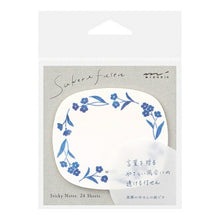 Load image into Gallery viewer, MIDORI Designphil Midori Notebook Accessories - See-through Blue Floral Pattern Sticky Notes, Post-it Notes, Cute and Stylish Speech Bubble Small Character Notepad, Schedule Book, Notebook Timekeeper: 4902805190817
