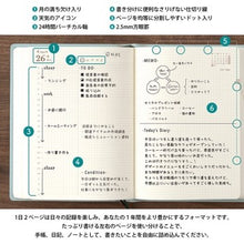 画像をギャラリービューアに読み込む, ＃ﾀﾞｲｱﾘｰhibino A6 ﾌﾞﾙｰｸﾞﾘｰﾝ (株)ﾐﾄﾞﾘ :4902805222907

