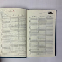画像をギャラリービューアに読み込む, ＃25年ﾀﾞｲｱﾘｰ本型<B6変形判>ﾈｺ柄紺 (株)ﾐﾄﾞﾘ :4902805223133
