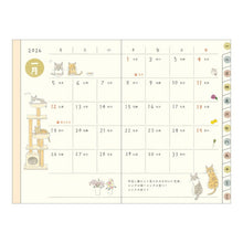 Load image into Gallery viewer, DESINPHIL MIDORI Designphil Midori 2026 January Start Diary Monthly (Block) B7 Pocket Diary Mini Dog Cat Flower Bird Old Man Design Adult Cute Small Thin Diary Schedule Book Diary Timekeeper :4966005292085
