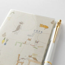 Load image into Gallery viewer, DESINPHIL MIDORI Designphil Midori 2026 January Start Diary Monthly (Block) B7 Pocket Diary Mini Dog Cat Flower Bird Old Man Design Adult Cute Small Thin Diary Schedule Book Diary Timekeeper :4966005292085
