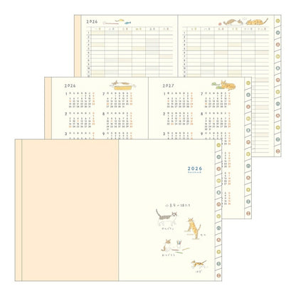 DESINPHIL MIDORI DESIGNPHIL MIDORI 2026 January Start Planner Two-Week Horizontal A6 Pocket Diary A6 Dog Cat Flower Bird Design Adult Cute Diary Schedule Book Planner Timekeeper :4902805221009