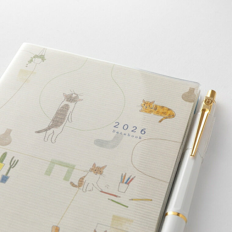 DESINPHIL MIDORI DESIGNPHIL MIDORI 2026 January Start Planner Two-Week Horizontal A6 Pocket Diary A6 Dog Cat Flower Bird Design Adult Cute Diary Schedule Book Planner Timekeeper :4902805221009