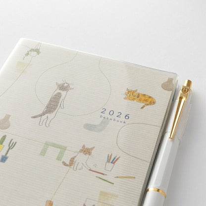 DESINPHIL MIDORI DESIGNPHIL MIDORI 2026 January Start Planner Two-Week Horizontal A6 Pocket Diary A6 Dog Cat Flower Bird Design Adult Cute Diary Schedule Book Planner Timekeeper :4902805221009