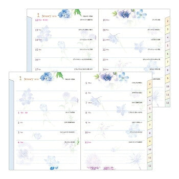 DESINPHIL MIDORI DESIGNPHIL MIDORI 2026 January Start Planner Two-Week Horizontal A6 Pocket Diary A6 Dog Cat Flower Bird Design Adult Cute Diary Schedule Book Planner Timekeeper :4902805221009