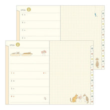 Load image into Gallery viewer, [SALE Price★] DESIGNPHIL MIDORI 2026 January Start Diary Weekly Left (Horizontal) B6 Pocket Diary Dog Cat Flower Bird Ojisan Design Adult Cute Diary Planner Timekeeper Diary: 4902805273466
