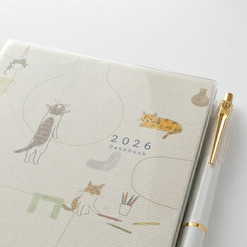 [SALE Price★] DESIGNPHIL MIDORI 2026 January Start Diary Weekly Left (Horizontal) B6 Pocket Diary Dog Cat Flower Bird Ojisan Design Adult Cute Diary Planner Timekeeper Diary: 4902805273466