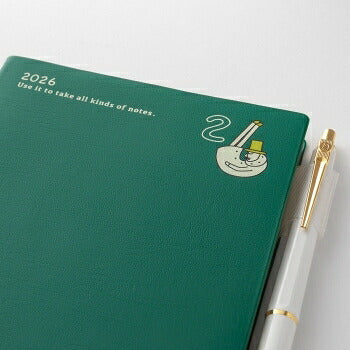 [SALE Price★] DESIGNPHIL MIDORI 2026 January Start Diary Weekly Left (Horizontal) B6 Pocket Diary Dog Cat Flower Bird Ojisan Design Adult Cute Diary Planner Timekeeper Diary: 4902805273466