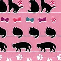 Load image into Gallery viewer, DESIGNPHIL MIDORI Sticker · Sticker 2145 Black Cat Pattern - Schedule Book / Planner Timekeeper :4902805821452
