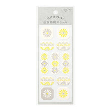 Load image into Gallery viewer, MIDORI 2505 Letterpress Flower Line Pattern Yellow Sticker Book Lucky Bag Round Stylish Album Decoration Heart Lots of Stickers Smartphone Reward Flower Cute Schedule Book Notebook Timekeeper :4902805825054

