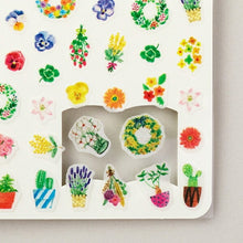 Load image into Gallery viewer, MIDORI Stickers - Daily Records Floral Sticker Book Lucky Bag Round Stylish Album Decoration Heart Large Quantity Stickers Smartphone Reward Flower Cute Schedule Book Notebook Timekeeper: 4902805825658
